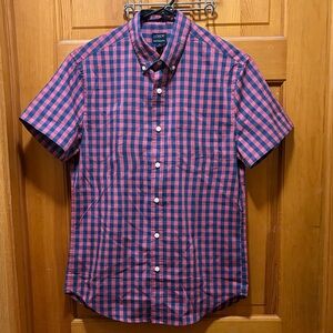 NWT J. Crew Men's‎ Casual Performance Red and Blue Plaid Dress Shirt Size Small